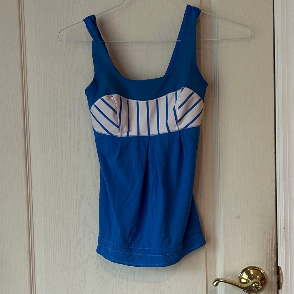 Blue and White Women’s Lululemon Tank top